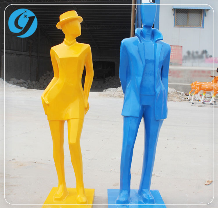 玻璃鋼抽象人像雕塑
